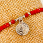 ZP3011 Pulsera Roja Cristales Checos y bolitas Diferentes Figuras Baño Plata