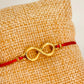 ZO3014 Pulsera Hilo Rojo Diferentes conectores Baño Oro