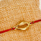 ZO3014 Pulsera Hilo Rojo Diferentes conectores Baño Oro