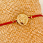 ZO3014 Pulsera Hilo Rojo Diferentes conectores Baño Oro