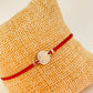 ZP3010 Pulsera Hilo Rojo Diferentes conectores Baño Plata