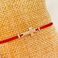 ZP3010 Pulsera Hilo Rojo Diferentes conectores Baño Plata