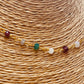 ZO4041 Collar Entorchado Mix de Piedras Naturales 40 cm mas extensor Baño Oro